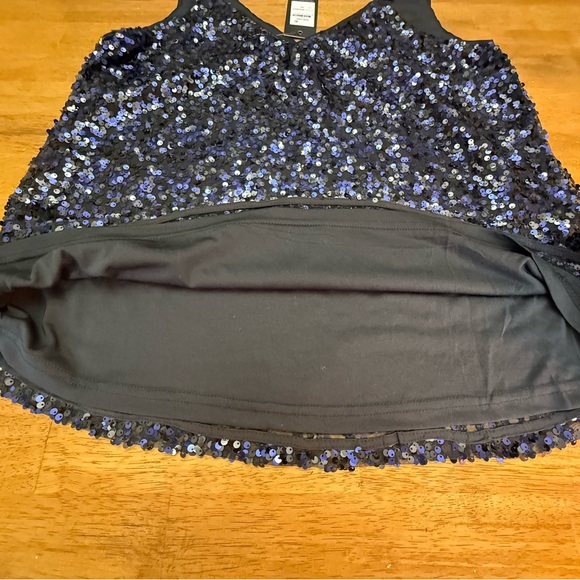 City Chic Black and Blue Sequin Tank 12 XXS - Picture 2 of 6